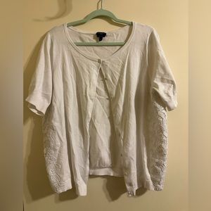 Talbots white short sleeve cardigan